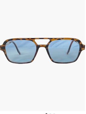 Tortoiseshell Frame Sunglasses with Blue Lenses